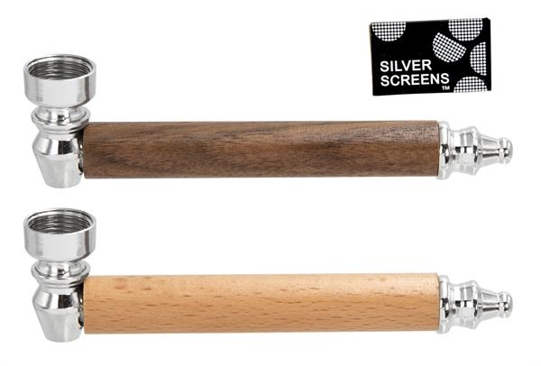 1 Metall/Holzpfeife 125mm sortiert